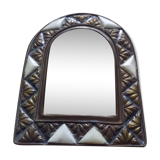 Small Moroccan mirror gilded brass 12x14cm