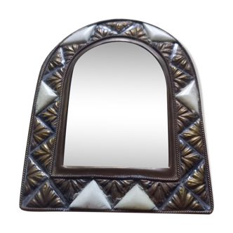 Miroir marocain laiton doré 12x14cm