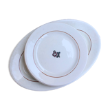 5 plates and dish Terre de fer Fleurette model