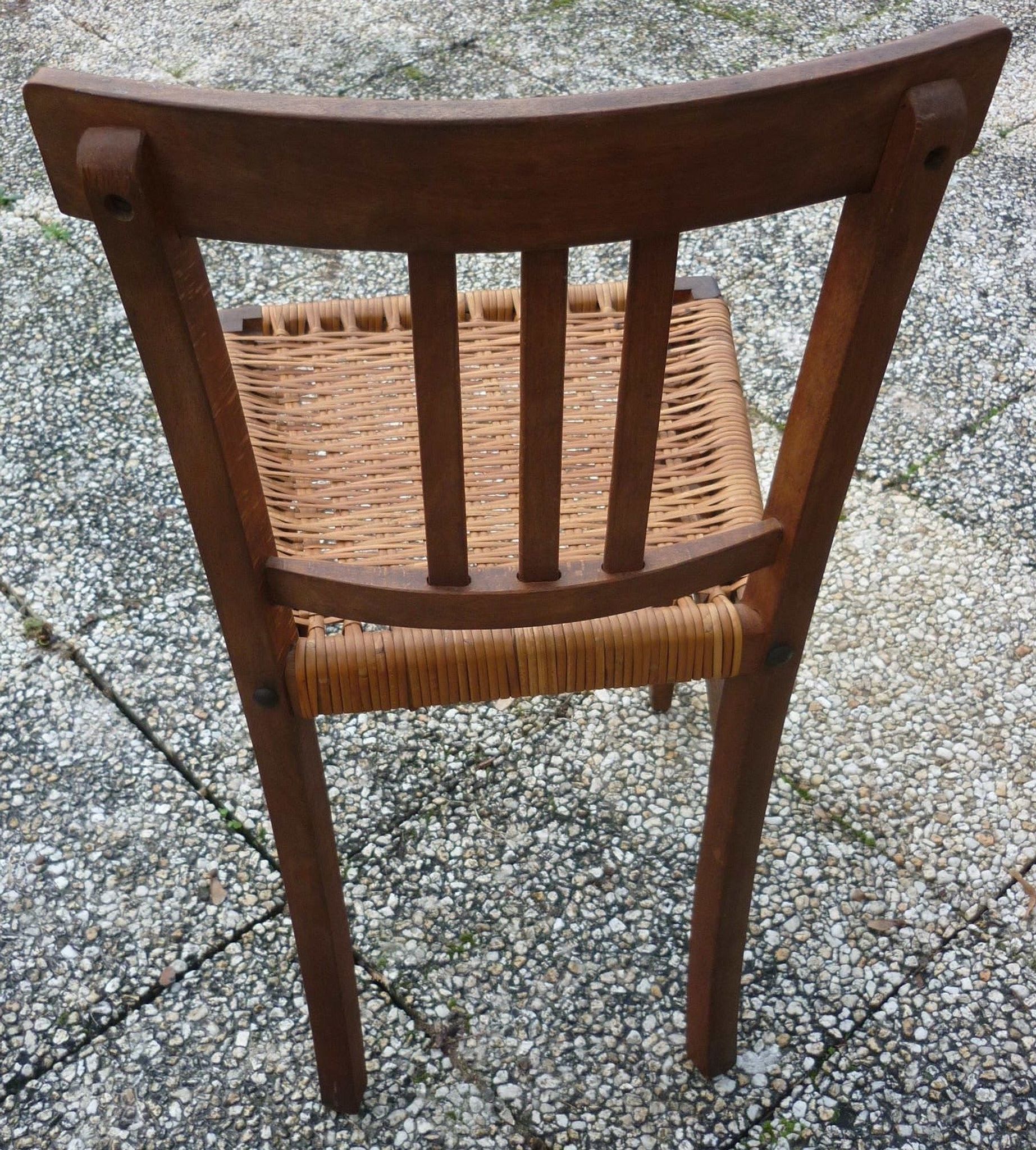 Renovated wicker-seated bistro chair