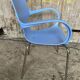 ACTA JIM Chair Design Chrome Metal + Vintage Light Blue Plastic Shell