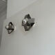 Pair of wall lamps in chromed metal France 1970