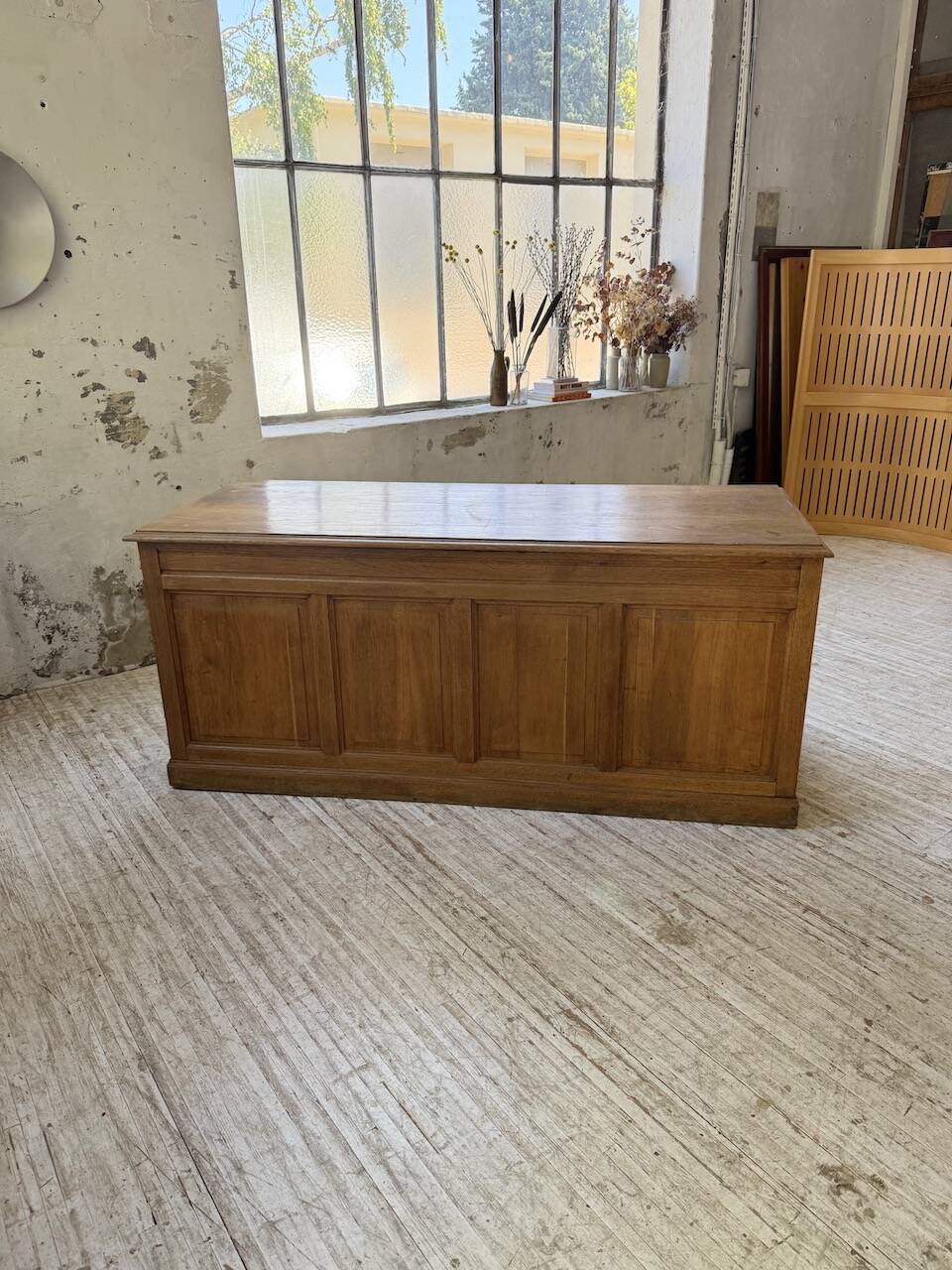 1950s oak office counter