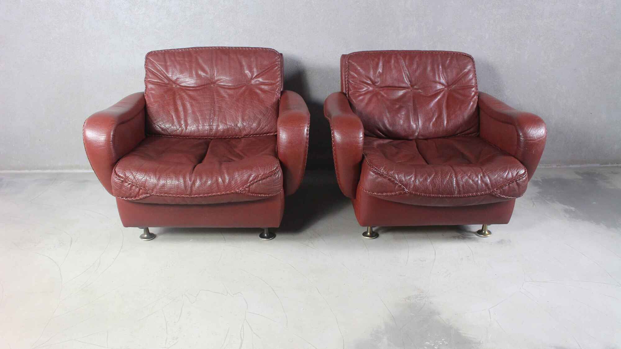 1970s Danish Brown Leather Chairs By Madsen & Schubell