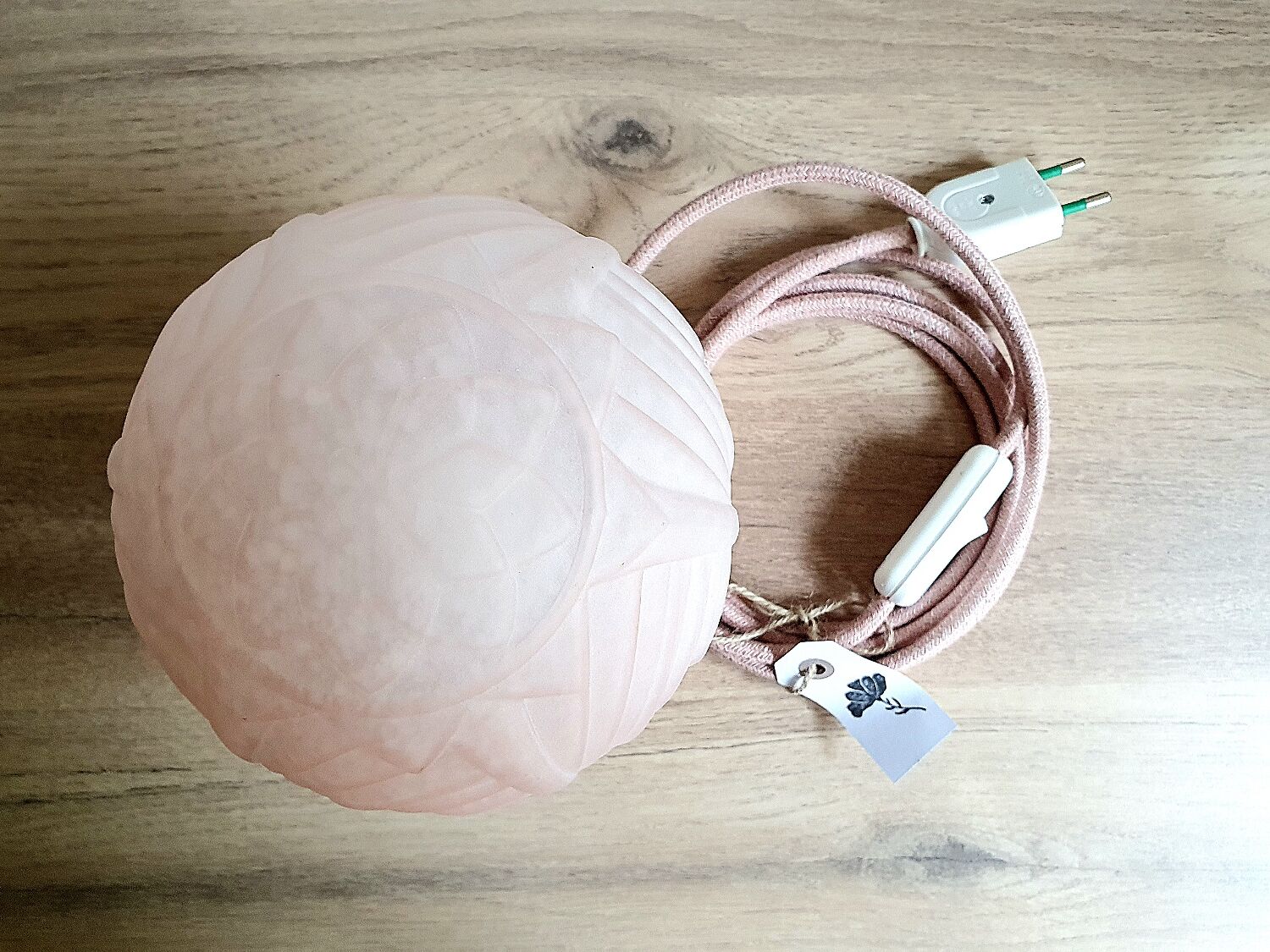 Pink art deco table lamp