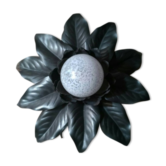 Vintage flower lamp globe in spotted glass