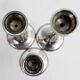 Set of 3 silver metal candle holders