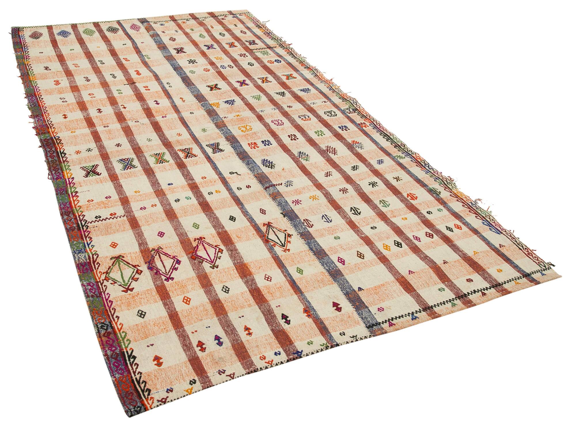Turkish Handmade Vintage Anatolian Kilim 147 cm x 280 cm