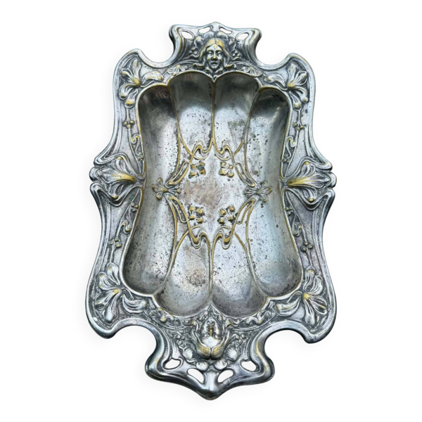 Plateau argenté Art Nouveau Jugendstil XIXe siècle