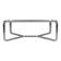 Chrome coffee table with a glass top.