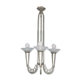 Art Deco chandelier circa 1930 in metal and glass