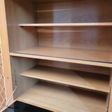 Armoire commode bois et rotin 1960