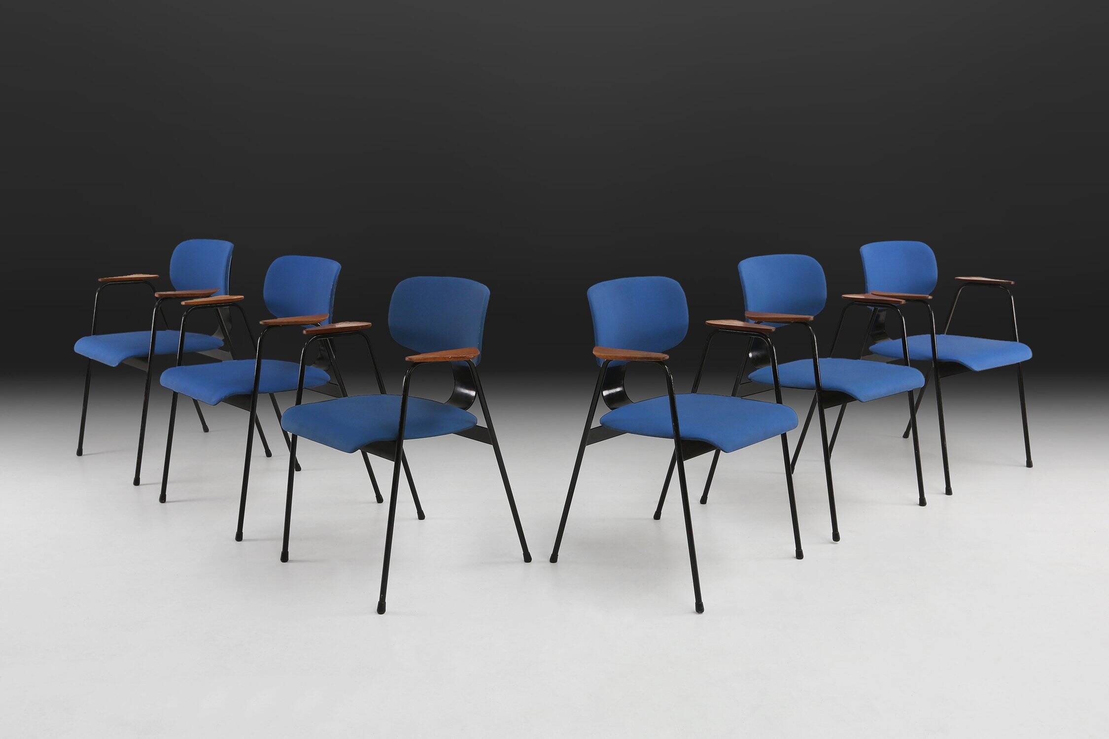 Set of 6 Dining Chairs by Willy Van Der Meeren for Tubax, Belgium, 1950s