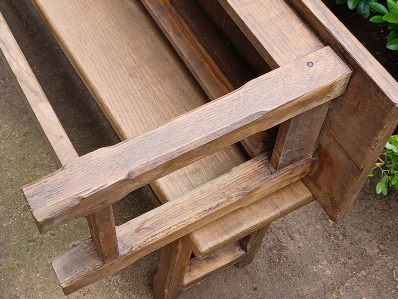 Antique solid oak farm benches