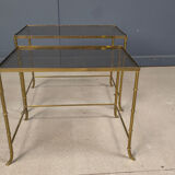 Brass faux bamboo nesting tables, 1960s