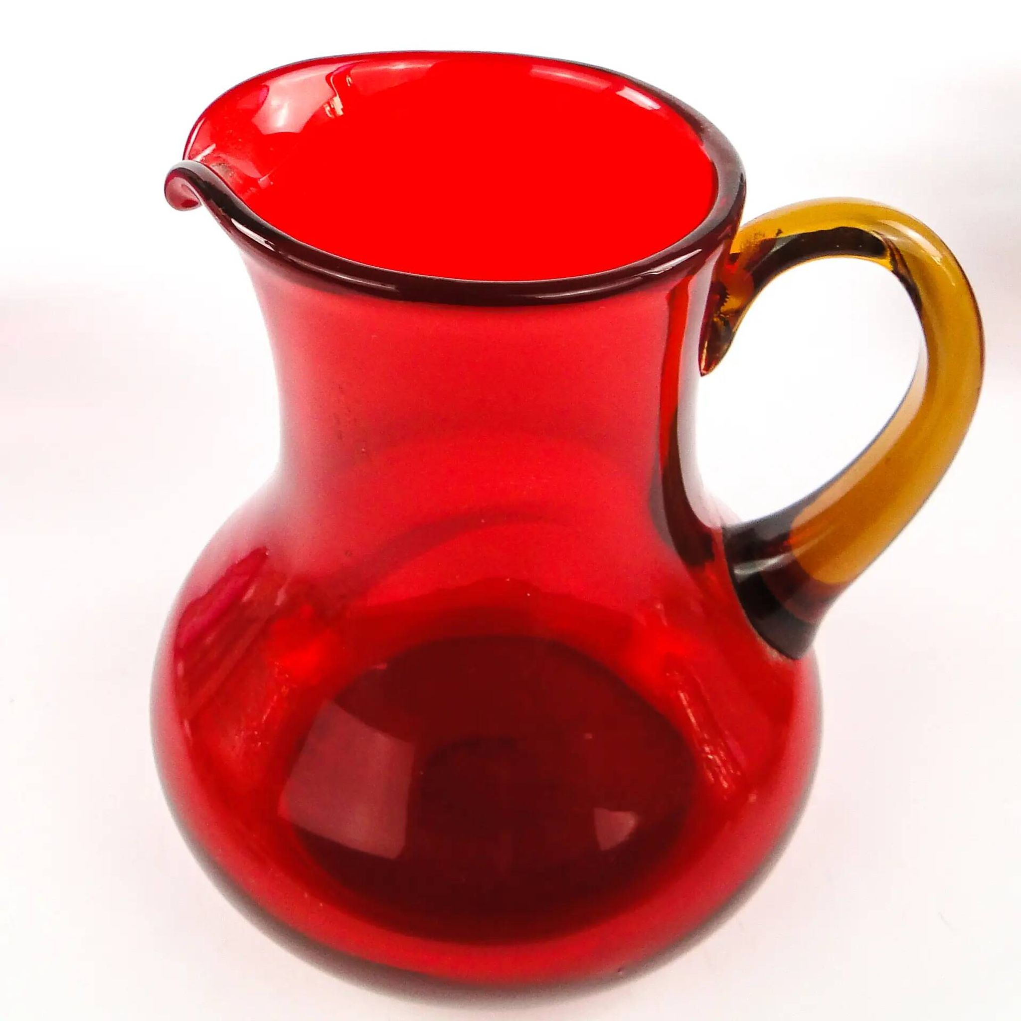 Mid-century modern jug, glass, designed by L. Fiedorowicz, Poland, 1970s