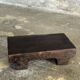 Small stool, black solid teak accent stool wabi-sabi L30 W8.5 H6.
