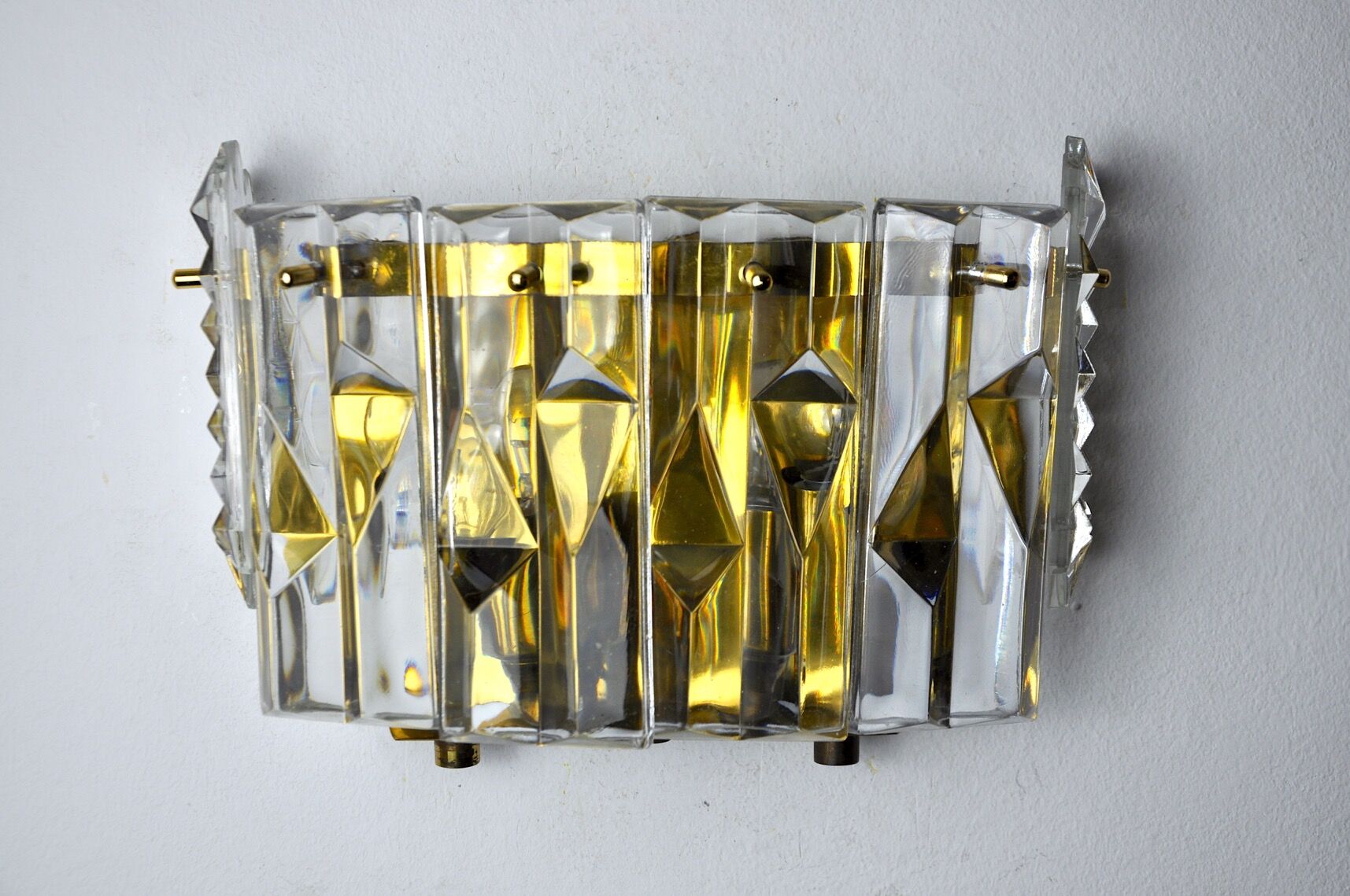 Kinkeldey wall lamp, 6 crystals, Germany, 1970