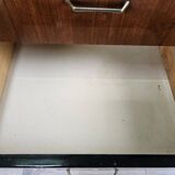 Vintage six-drawer mahogany burl dresser with glass top