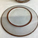 Duo of footed bowl and artisanal plate made in France Vallauris