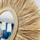 Miroir rond rotin paille, 45 cm