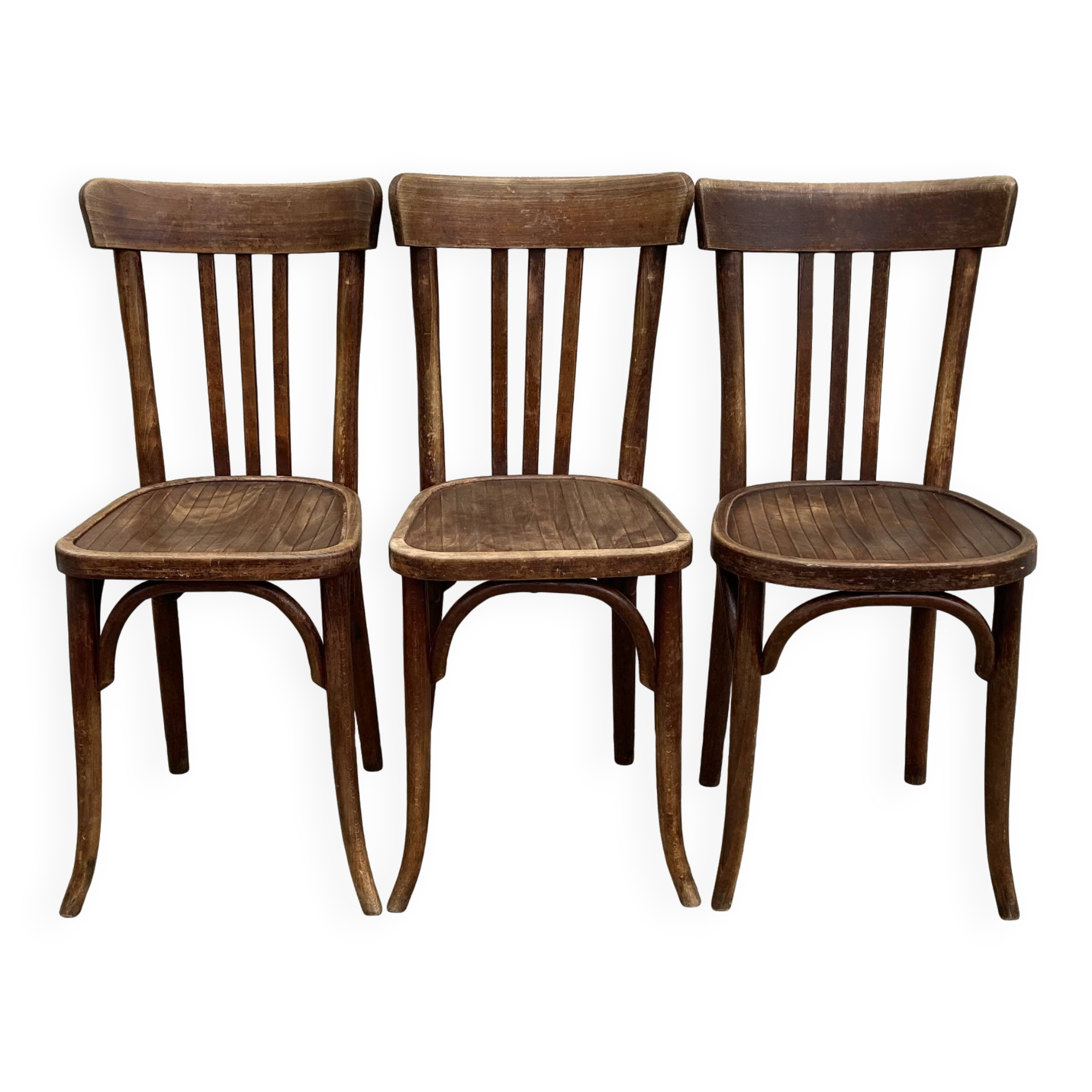 Lot de 3 chaises bistrots anciennes