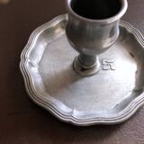 Pair of pewter table candlesticks