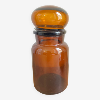 Amber glass apothecary jar