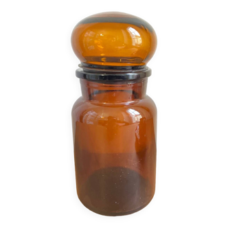 Amber glass apothecary jar