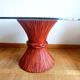 Maugrion Roche Bobois prestige rattan wheat ear table 1980