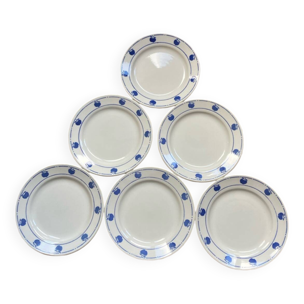 Assiettes dessert pommes bleues