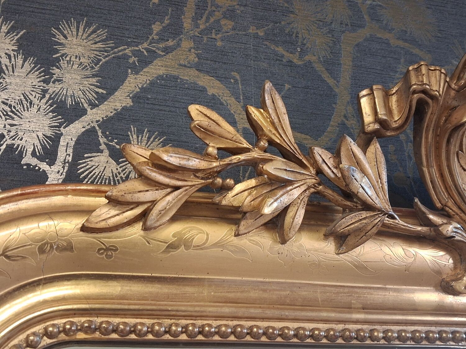Louis Philippe mirror with pediment 148 x 95