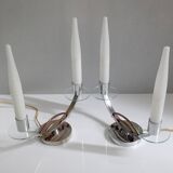 Pair of Art Deco Glass Chrome Lamps