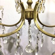5-light chandelier in brass and tassels