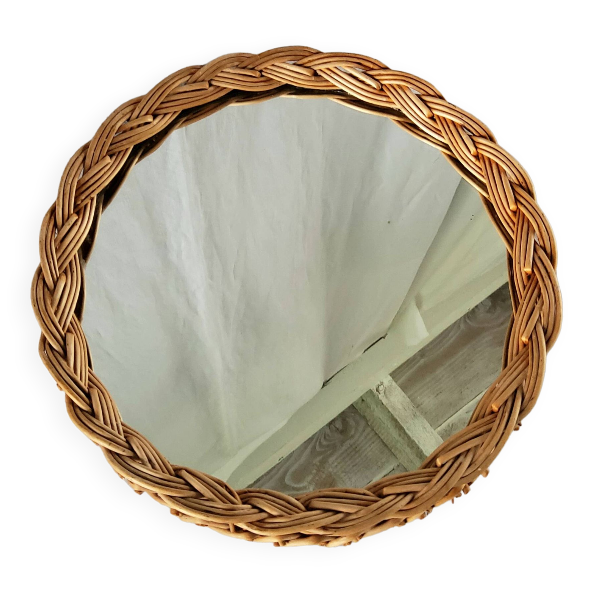 Vintage rattan mirror