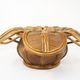60s Italian design flower coffee table in rattan and glass marquetry