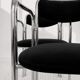 Vintage chairs with double chrome structure and black velvet. 70s