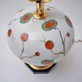 Giulia Mangani porcelain lamp chinoiserie with lychee, 1950`s ca, Italian