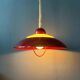 Red Scandinavian suspension lamp Space Age by Knud Christensen