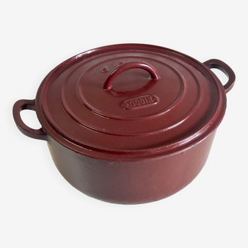 Enamelled cast iron casserole by Godin model n°9p – 40s/50s