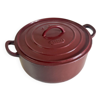 Enamelled cast iron casserole by Godin model n°9p – 40s/50s