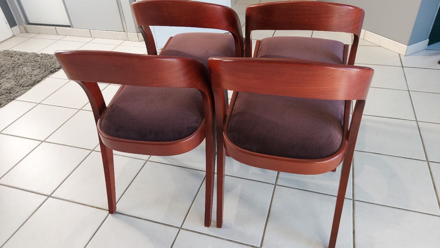 Set of 4 Gondola model chairs by Baumann vintage 1970s