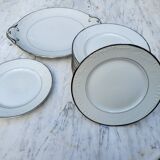 Silver-edged dessert service and its dish