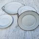Silver-edged dessert service and its dish