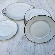 Silver-edged dessert service and its dish
