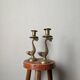 Pair of brass fish candlesticks, country decor
