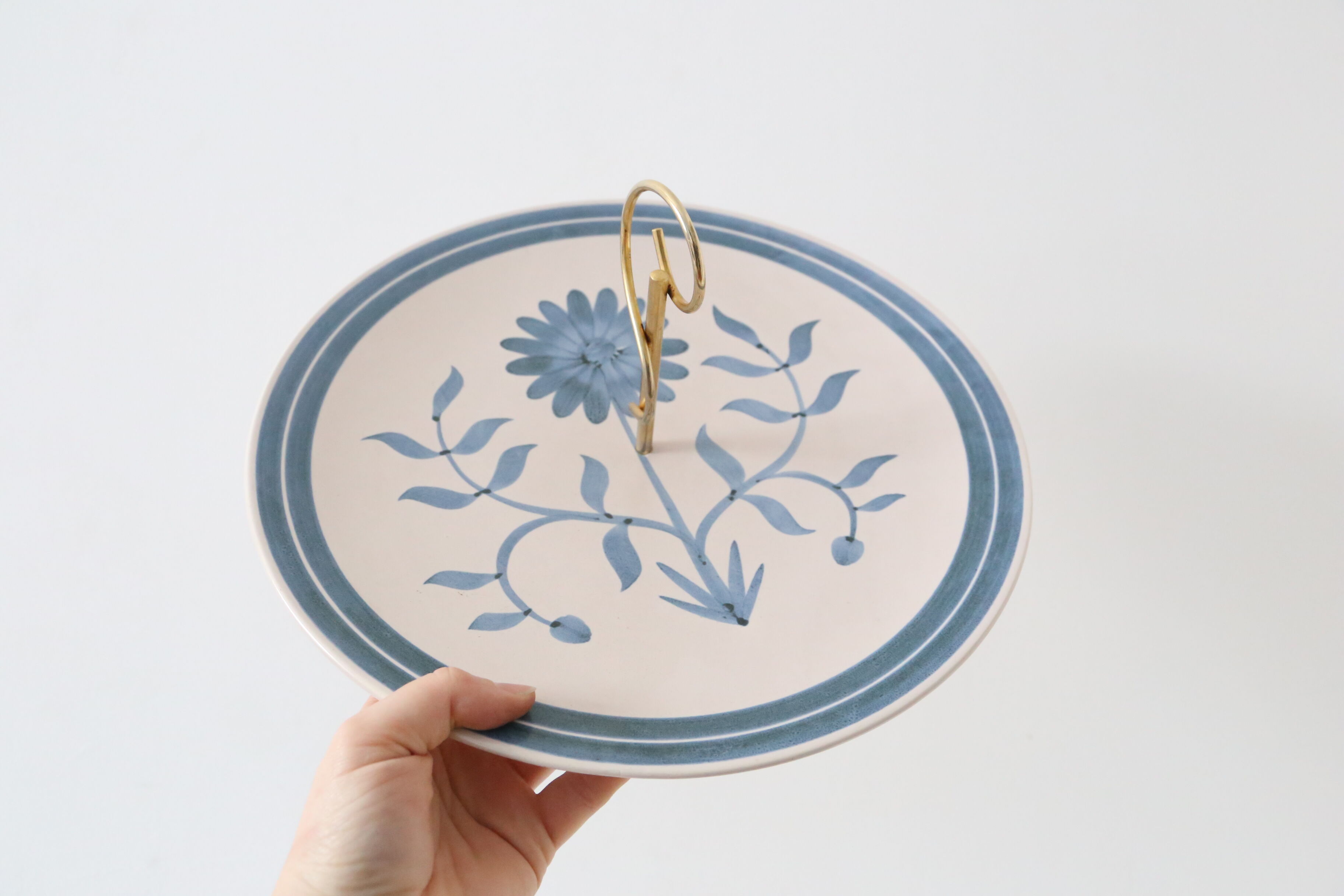 Plat serviteur Longchamp peint à la main vintage