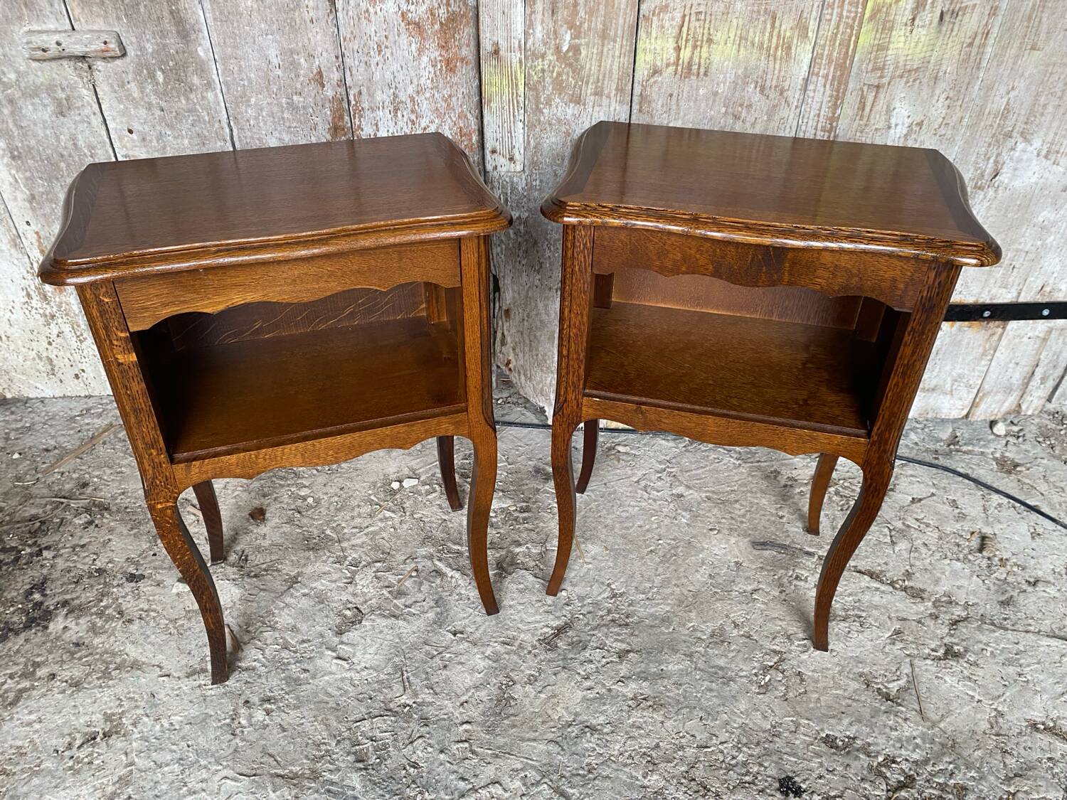 Louis XV Style Nightstand with Drawer + Vintage Case #D50