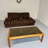 Old Daybed sofa design De Sede DS85 vintage 80s brown fabric