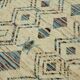 Tapis tribal unique noué à la main en laine beige 211 cm x 300 cm